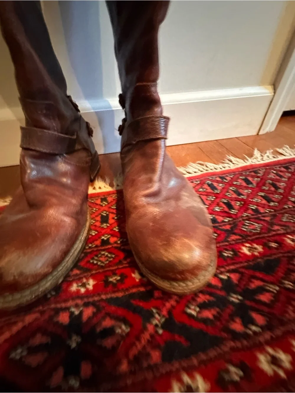Frye Brown Leather Knee-High Riding Boots